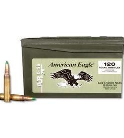 Federal American Eagle 5.56 NATO Ammunition 120 Rounds XM855 FMJ 62 Grains XM855LPC120