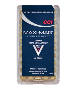 CCI Maxi-Mag Ammunition 22 Winchester Magnum Rimfire (WMR) 40 Grain Total Metal Jacket