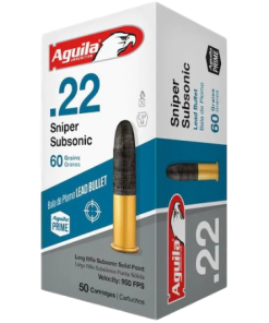 Aguila SSS Sniper Subsonic Ammunition 22 Long Rifle 60 Grain Lead Round Nose