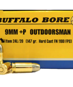 Buffalo Bore Ammunition Outdoorsman 9mm Luger +P 147 Grain Hard Cast Lead Flat Nose
