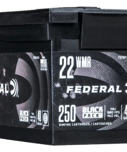 Federal Black Pack Ammunition 22 Winchester Magnum Rimfire (WMR) 40 Grain Full Metal Jacket